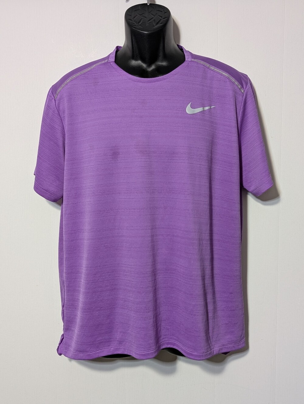 Men's Nike Dri-Fit Miler Purple Reflective Running T-Shirt Size XL